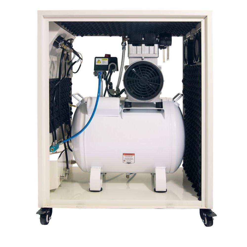 10 gal. 2.0 HP Ultra Quiet and Oil-Free Electric Air Compressor in Sound Proof Cabinet - Super Arbor