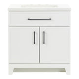 Style Selections Potter 30-in White Single Sink Bathroom Vanity with White Cultured Marble Top