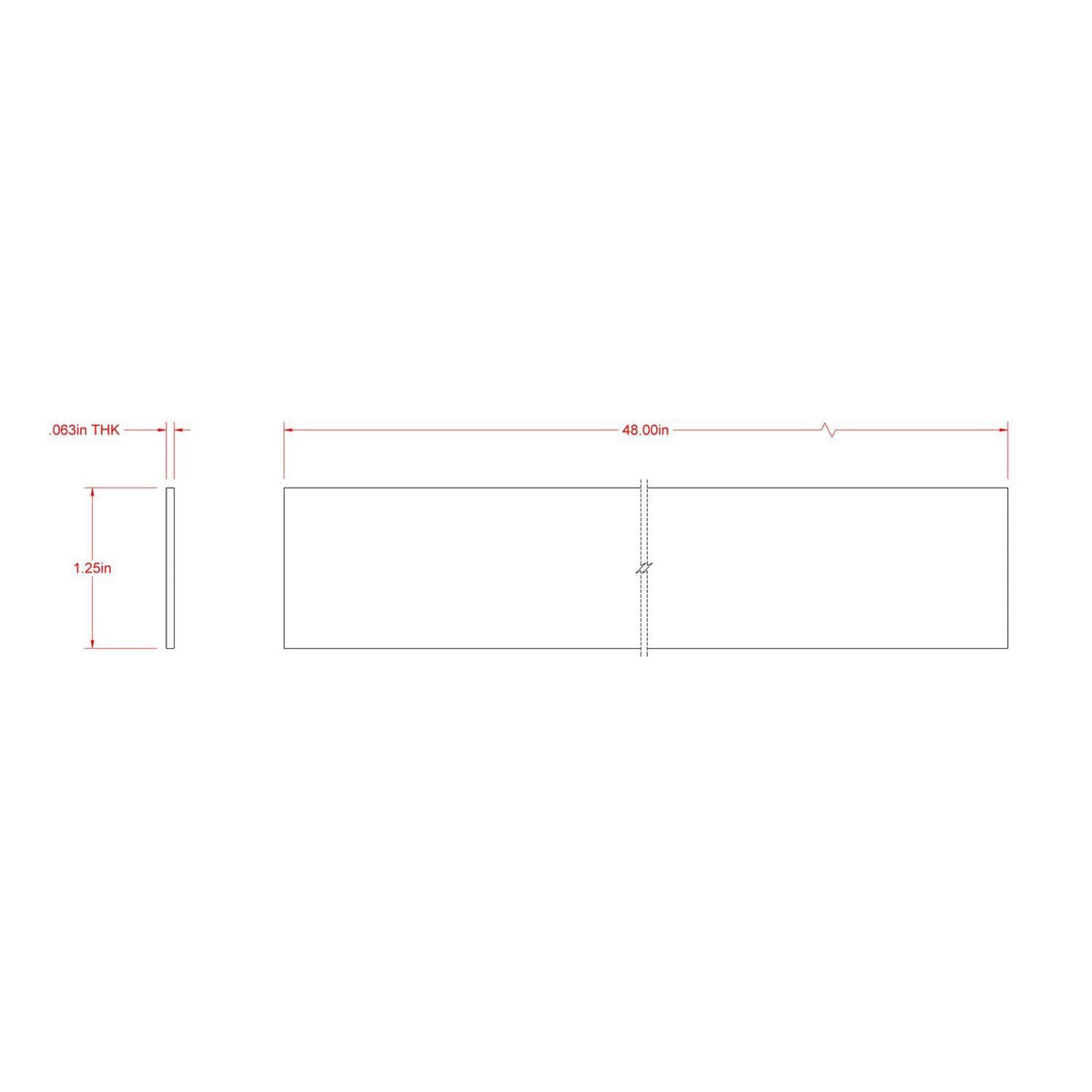 Boltmaster 0.0625 in x 1.25 in x 4 ft Weldable Aluminum Flat Bar, 1 Pack