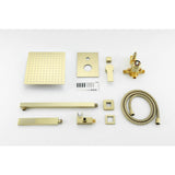1-Spray Patterns with 2.66 GPM 10 in. Wall Mount Dual Shower Heads with Rough-In Valve Body and Trim in Brushed Gold - Super Arbor
