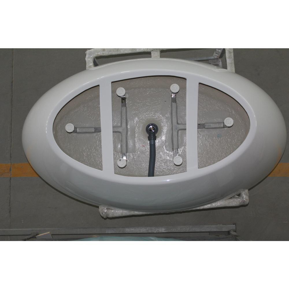 Amiens 69 in. Acrylic Flatbottom Freestanding Bathtub in White - Super Arbor