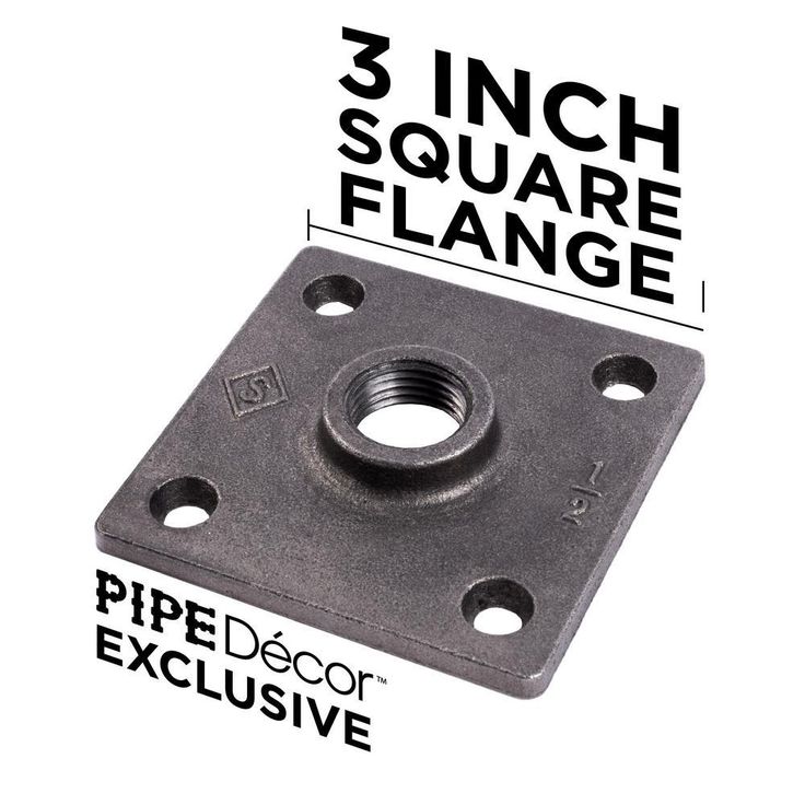 1/2 in. x 1 ft. L Black Steel  Pipe Square Flange Table Leg Kit (Set of 4)