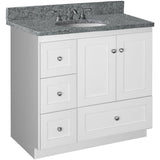 Shaker 30 in. W x 21 in. D x 34.5 in. H Vanity with Left Drawers Cabinet Only in Satin White - Super Arbor