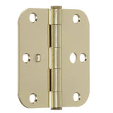 3-1/2 in. Bright Brass 5/8 in. Radius Security Door Hinges Value Pack (3-Pack)