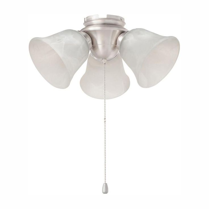 3-Light White Alabaster Glass LED Ceiling Fan Light Kit