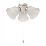 3-Light White Alabaster Glass LED Ceiling Fan Light Kit