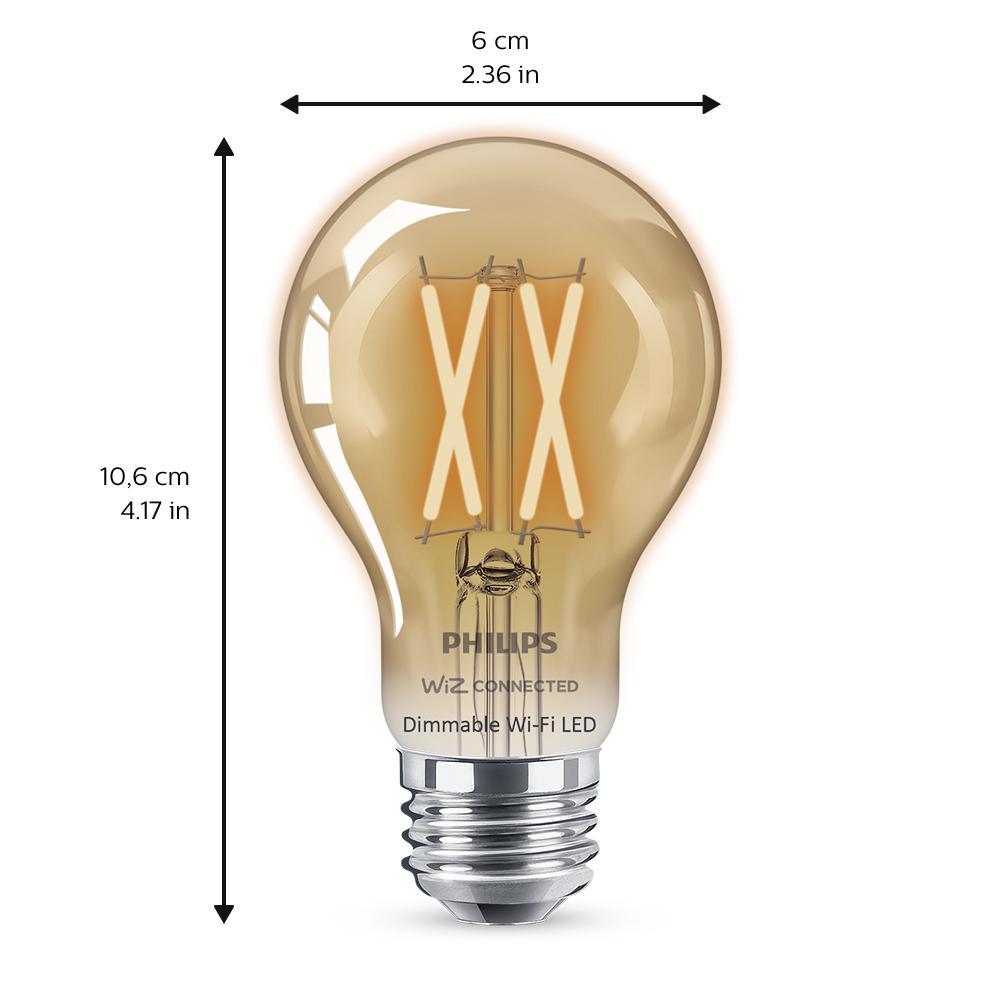 Amber A19 LED 40W Equivalent Dimmable Smart Wi-Fi Wiz Connected Wireless Light Bulb - Super Arbor