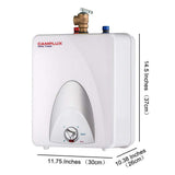 Camplux 2.5 Gal. Residential Point of Use Mini Tank Electric Water Heater - Super Arbor