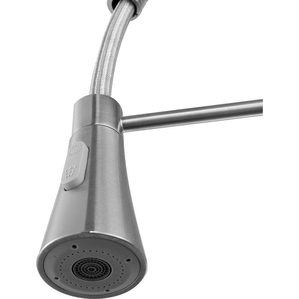 Carriage Single Handle Standard Kitchen Faucet in Brushed Nickel - Super Arbor
