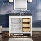 Eviva Dallas 36 in. W x 22 in. D x 34 in. H Bath Vanity in White with Black Granite Top and Black Sink