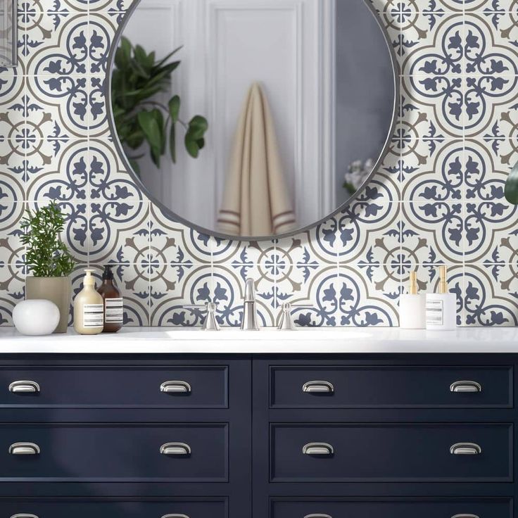 Encaustic Zenzibar 8 in. x 8 in. Matte Porcelain Floor and Wall Tile (5.16 sq. ft./Case)