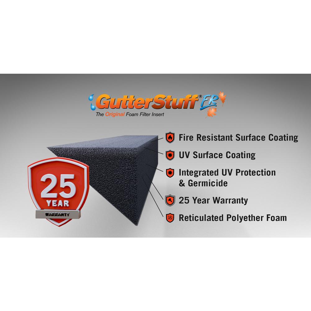 FR 4 ft. Foam Filter Plastic Gutter Guard for 4 in. K-Style (48-Pack) - Super Arbor