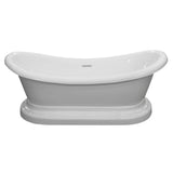Ruby 5.9 ft. Acrylic Flatbottom Non-Whirlpool Bathtub in White - Super Arbor