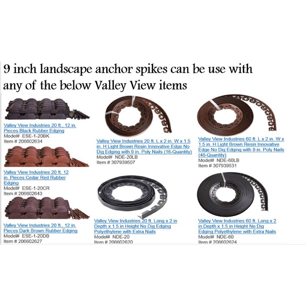 Valley View Industries 9 in. L Dark Brown Landscape Anchor Spikes (24-Quantity)