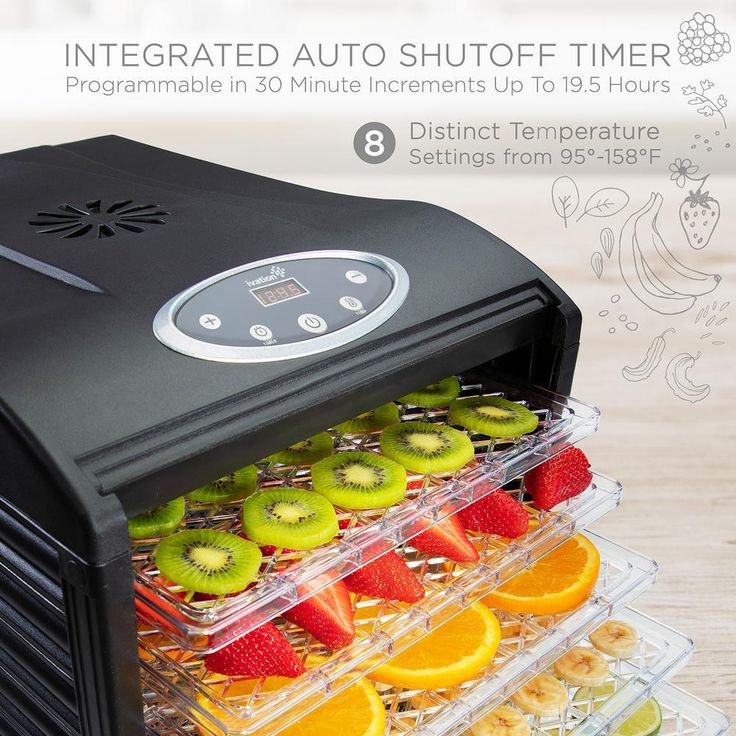 6 Tray Countertop Digital Food Dehydrator Drying Machine Preset Temperature Settings, Auto Shutoff Timer