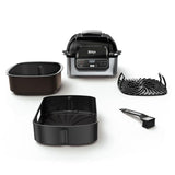 Foodi 5-in-1 Black Stainless Indoor Grill with 4 Qt. Air Fryer, Roast, Bake, Dehydrate and Cyclonic Grilling Technology