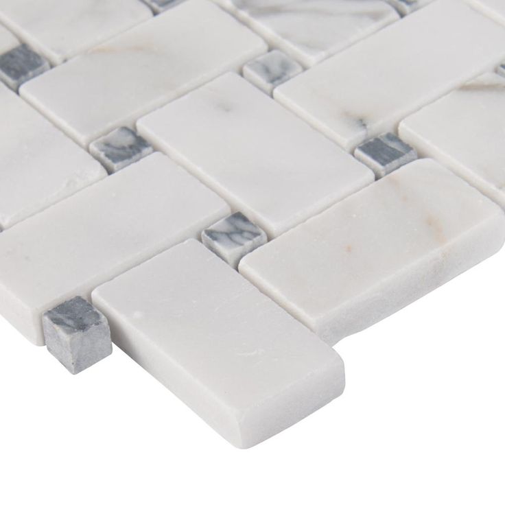 MSI Calacatta Cressa Basket Weave 12 in. x 12 in. x 10 mm Honed Marble Mesh-Mounted Mosaic Tile (10 sq. ft. / case)