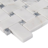 MSI Calacatta Cressa Basket Weave 12 in. x 12 in. x 10 mm Honed Marble Mesh-Mounted Mosaic Tile (10 sq. ft. / case)