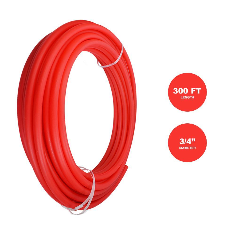3/4 in. x 300 ft. PEX Tubing Plumbing Kit with Crimp and Cutter Tools Elbow Coupling Half Clamp Full Strap with Nail - Super Arbor