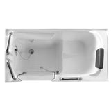 52.5 in. Left Side Walk-in Freestanding Bathtub Flatbottom Soaking SPA Tub in White - Super Arbor