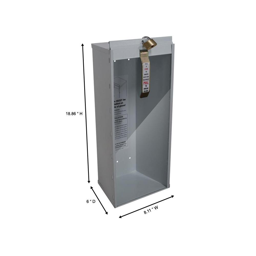 18.86 in. H x 8.11 in. W x 6.0 in. D 5 lbs. Steel Industrial Grade Fire Extinguisher Cabinet in White - Super Arbor