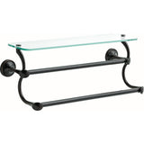 18 in. Glass Shelf with Double Towel Bar in SpotShield Brushed Nickel - Super Arbor