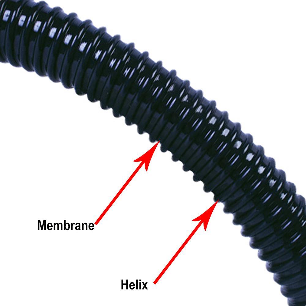 1 in. Dia x 25 ft. UL Sizing Black Non Kink, Corrugated, Flexible PVC Pond Tubing