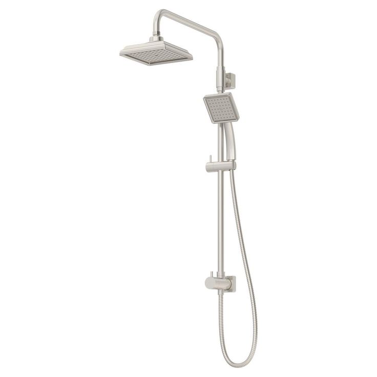 1-spray 6.5 in. Dual Shower Head and Handheld Shower Head in Satin Nickel