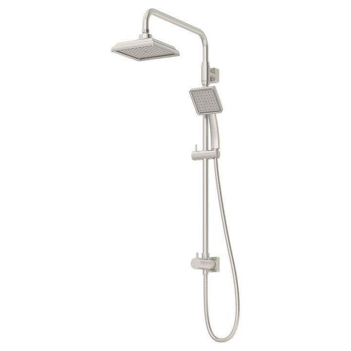 1-spray 6.5 in. Dual Shower Head and Handheld Shower Head in Satin Nickel