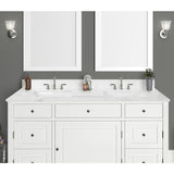 61 in. W x 22 in. D x 0.75 in. H Engineered Marble Vanity Top in Calacatta White with White Basin - Super Arbor