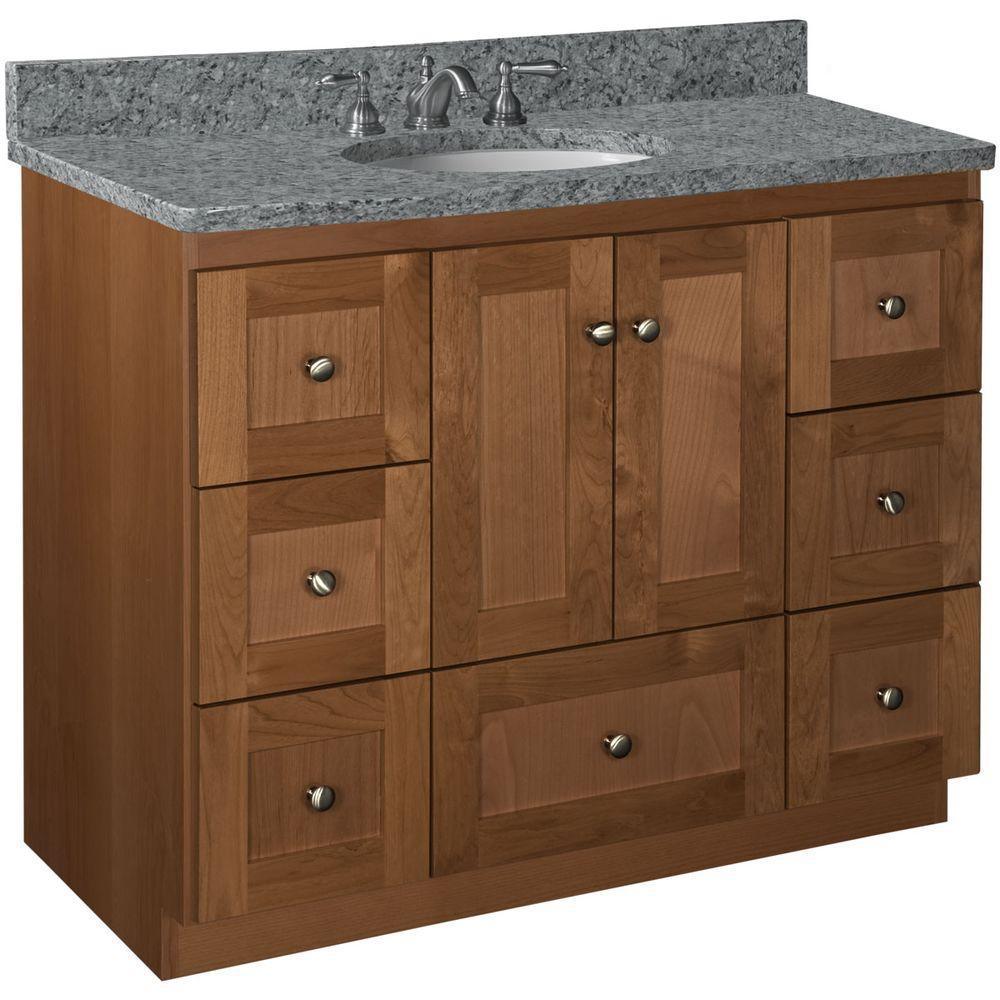 Shaker 42 in. W x 21 in. D x 34.5 in. H Vanity Cabinet Only in Natural Alder - Super Arbor