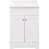Style Selections Ellenbee 24-in White Single Sink Bathroom Vanity with White Cultured Marble Top