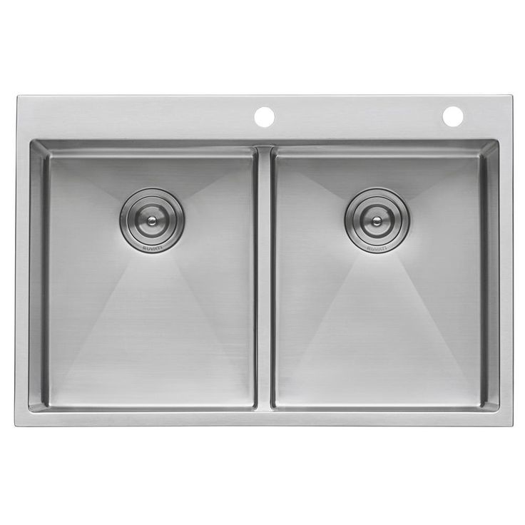 33 in. x 22 in. Double Bowl Drop-in 16-Gauge Stainless Steel Kitchen Sink