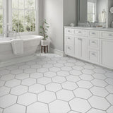 Merola Tile Apini Hex Matte White 9-1/8 in. x 10-1/2 in. Porcelain Floor and Wall Tile (7.14 sq. ft./Case)
