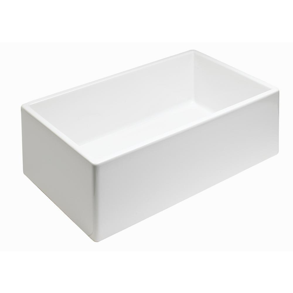Sutton Place Farmhouse Fireclay 33 in. Single Bowl Kitchen Sink with Grid with Grid and Strainer