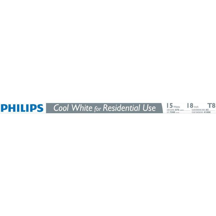 Philips 18 in. 15-Watt 4100K Linear T8 Fluorescent Light Bulb Cool White (30-Pack)