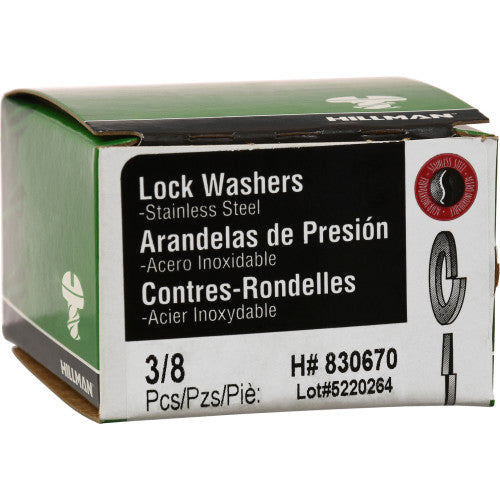 Hillman 18-8 Stainless Steel Split Lock Washers, 3/8 in, 100-Pack