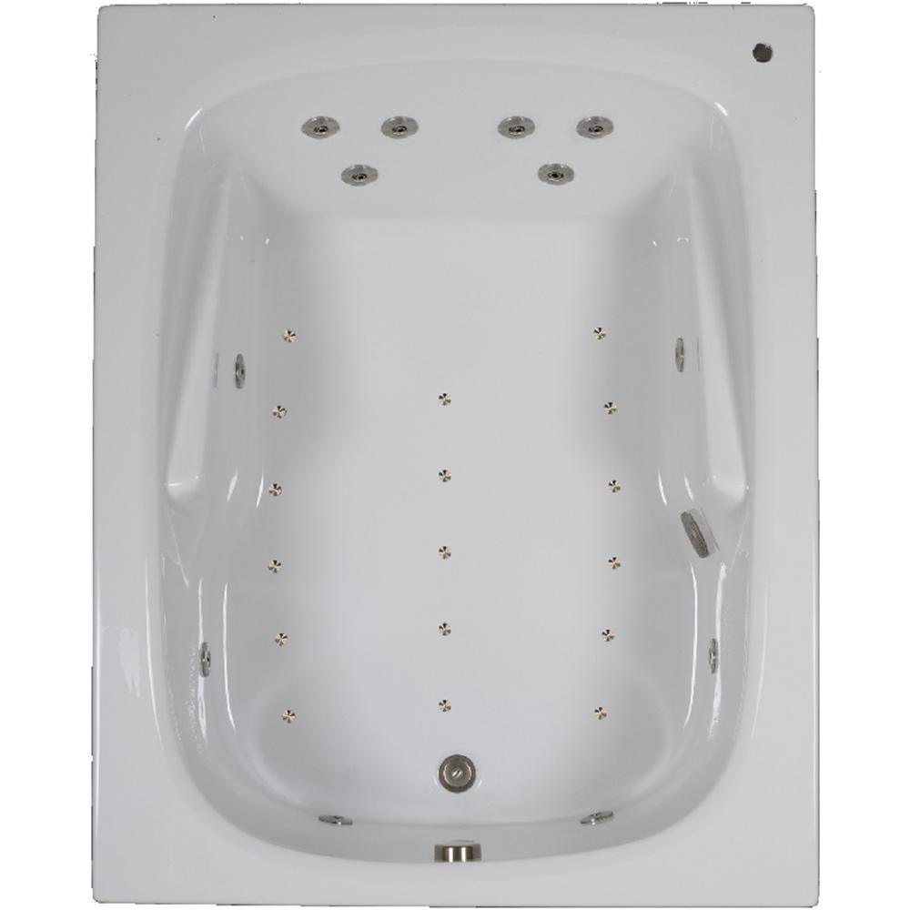 60 in. Acrylic Rectangular Drop-in Combination Bathtub in White - Super Arbor