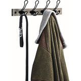 18 in. Graywash and Matte Black Rustic Wire Hook Rack