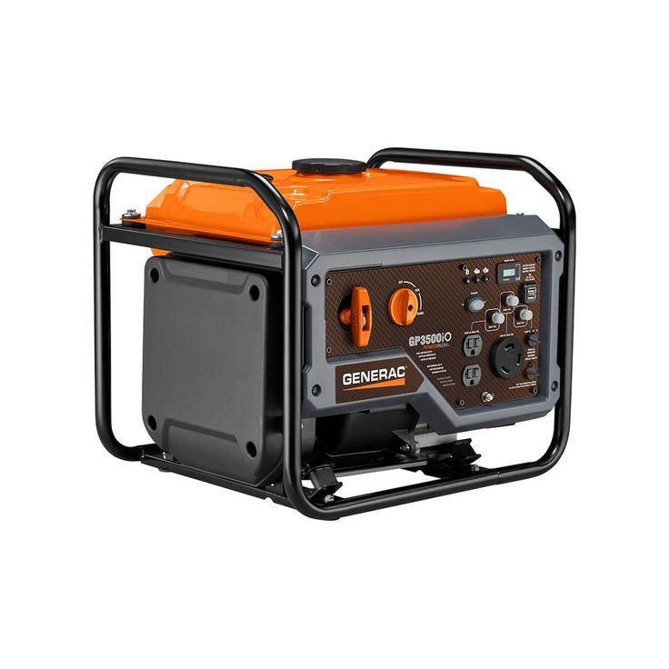 Generac GP3500iO 3500-Watt Gasoline Powered Recoil Start Inverter Generator with PowerRush Technology -Open Frame - 50 State/CSA