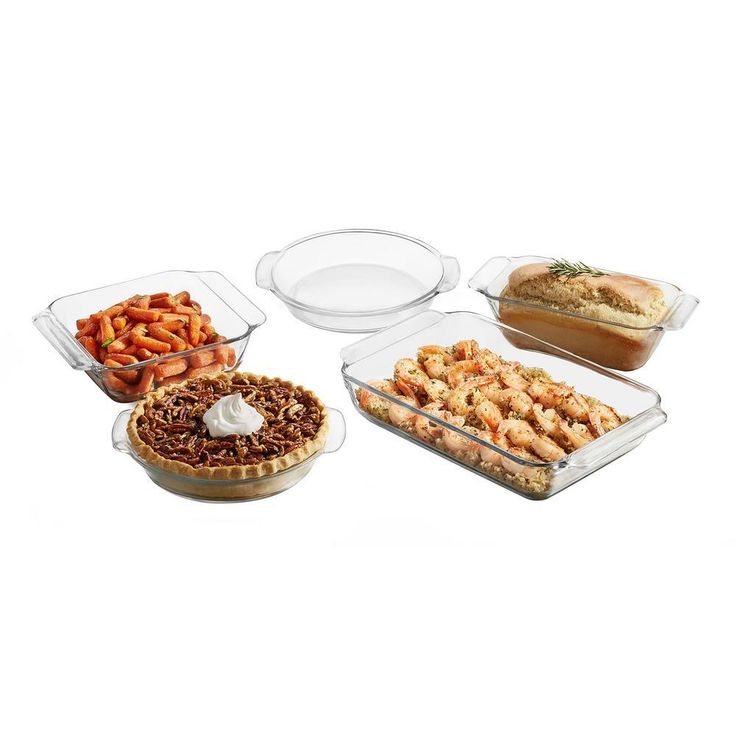 Baker's Premium 5-Piece Assorted Glass Baker Set