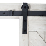 36 in. x 84 in. Sandstone Oak K Design Solid Core Interior Barn Door with Rustic Hardware Kit - Super Arbor
