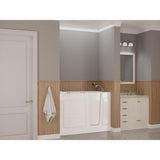 Safe Premier 52.75 in. x 60 in. x 26 in. Right Drain Walk-in Whirlpool Bathtub in White - Super Arbor
