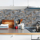 Goory Self-Adhesive Vinyl Flooring Tiles Waterproof Peel and Stick Tiles Wall Stickers for Home Decor,Gray Wood Grain