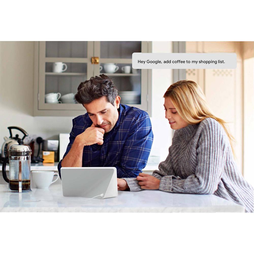8 in. Smart Display with Google Assistant - White Front/Gray Back - Super Arbor