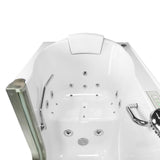 Deluxe 55 in. Walk-In Whirlpool and Air Bath Bathtub in White, Thermostatic Faucet, Digital Control, RH 2 in. Dual Drain - Super Arbor
