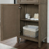 Wimsbury 24 in. W x 14 in. D x 65 in. H Single Door Linen Cabinet in Weather Oak - Super Arbor