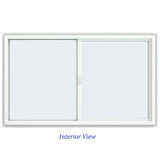 JELD-WEN FiniShield V-4500 59-1/2-in x 35-1/2-in x 3-in Jamb Left-operable Vinyl Black Sliding Window Full Screen Included