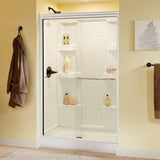 Simplicity 48 in. x 70 in. Semi-Frameless Traditional Sliding Shower Door in Bronze with Niebla Glass - Super Arbor