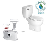 SaniAccess3 2-Piece 1.280 GPF Single Flush Elongated Toilet with .5 HP Macerating Pump in White - Super Arbor